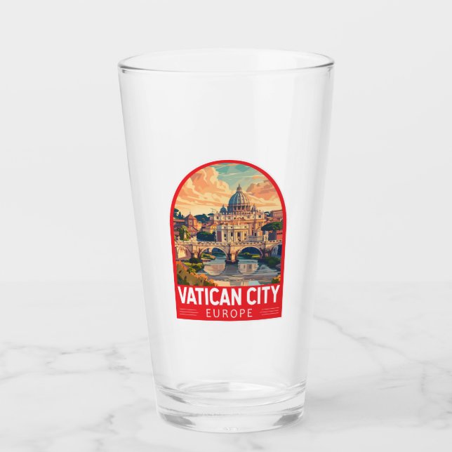 Vatican City Travel Art Vintage Glass (Front)