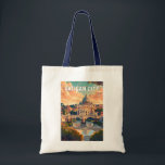 Vatican City Travel Art Vintage Tote Bag<br><div class="desc">Vatican City retro vector travel design. Vatican City,  a city-state surrounded by Rome,  Italy,  is the headquarters of the Roman Catholic Church. It's home to the Pope and a trove of iconic art and architecture.</div>