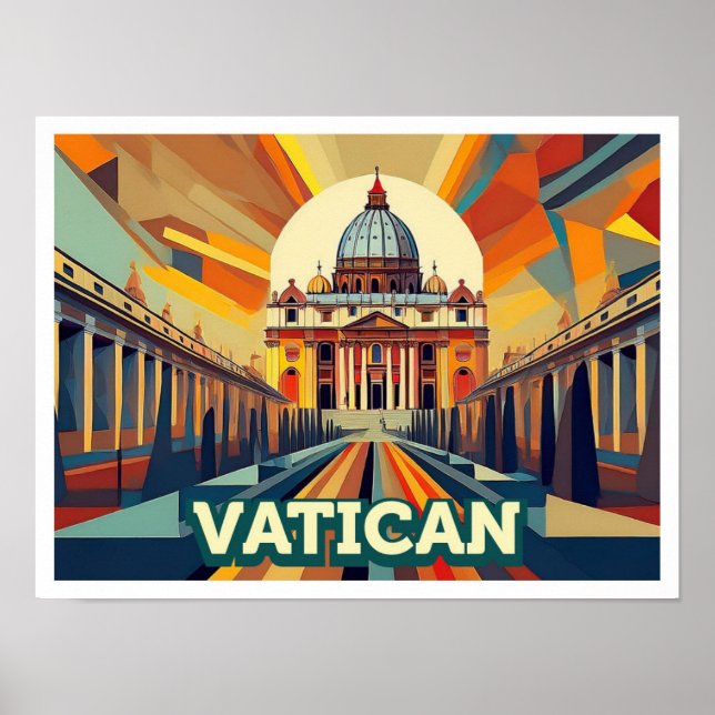 Vatican City Travel artistic colourful Poster (Front)