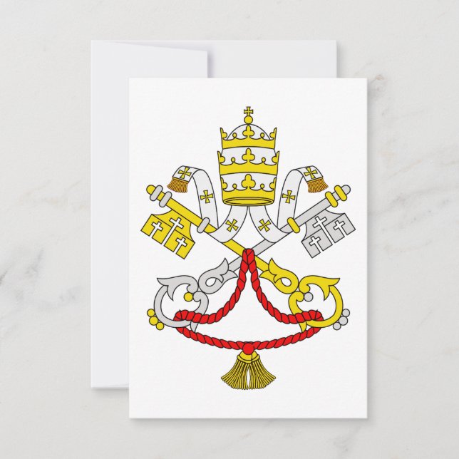 Vatican Coat of Arms Holy Card (Front)