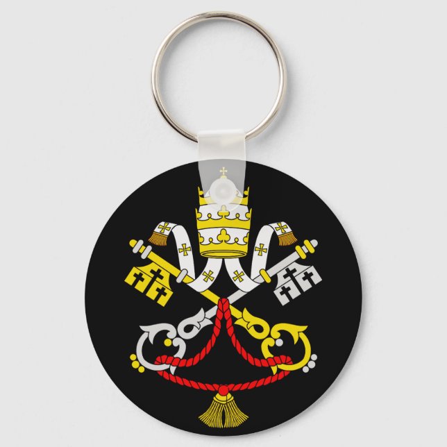 Vatican Coat of Arms Premium Fine Art Emblem Key Ring (Front)