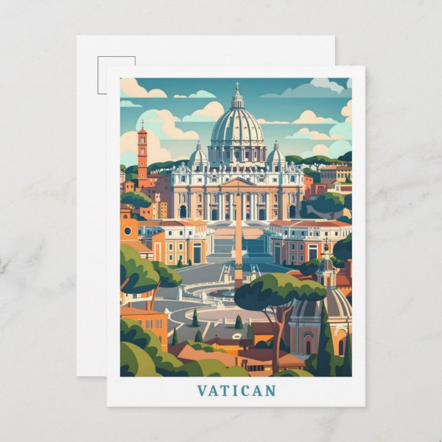 Vatican Elegant Art Vintage Travel Postcard (Front/Back)