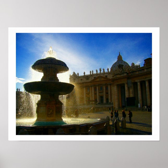 vatican fountain border poster (Front)