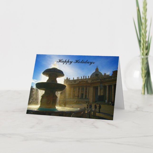vatican fountain holidays holiday card (Front)