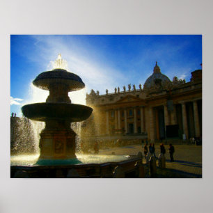 vatican fountain poster