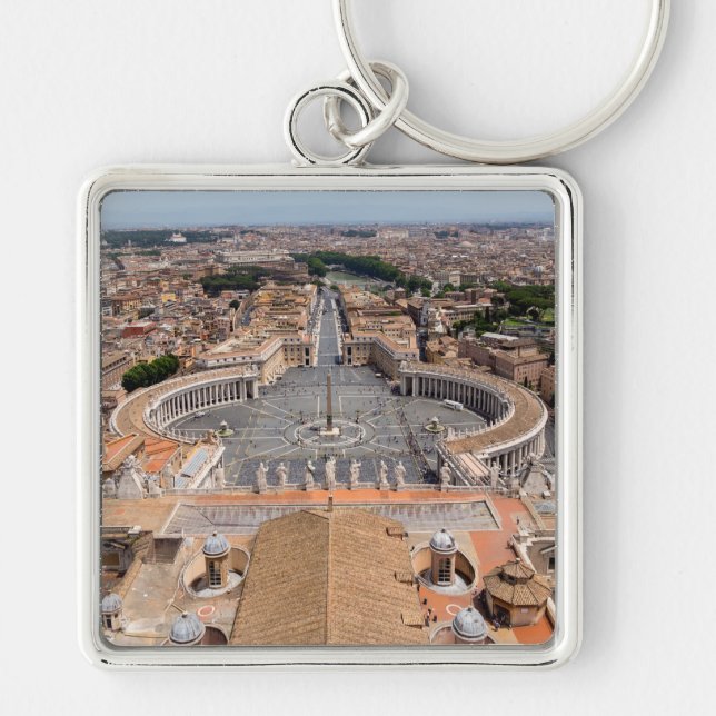 Vatican, Italy: St. Peter's Square aerial view Key Ring (Front)