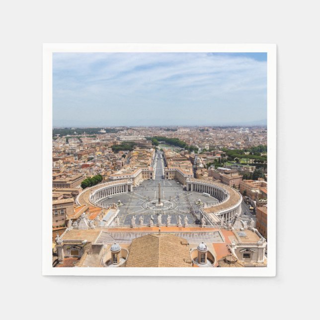 Vatican, Italy: St. Peter's Square aerial view Napkin (Front)