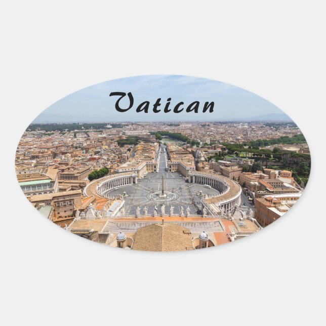 Vatican, Italy: St. Peter's Square aerial view Oval Sticker (Front)