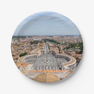 Vatican, Italy: St. Peter's Square aerial view Paper Plate