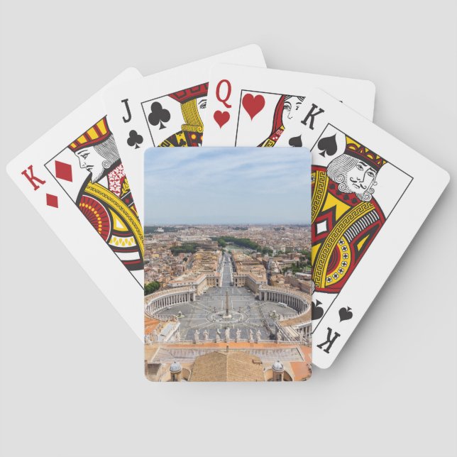 Vatican, Italy: St. Peter's Square aerial view Playing Cards (Back)