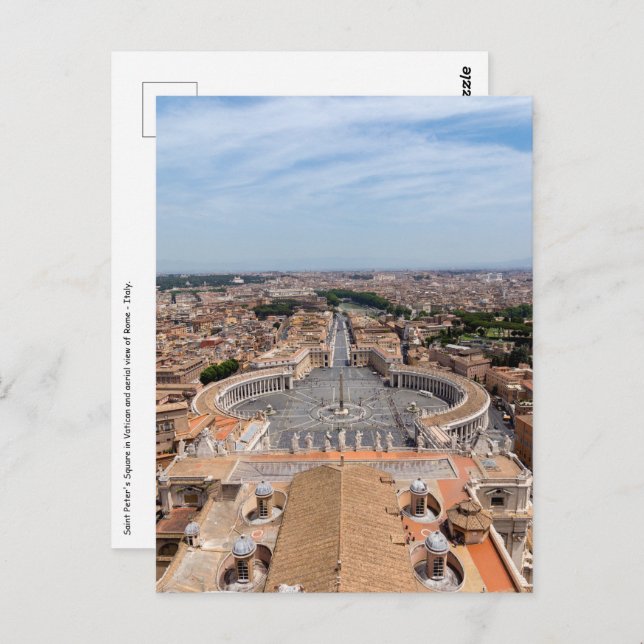 Vatican, Italy: St. Peter's Square aerial view Postcard (Front/Back)