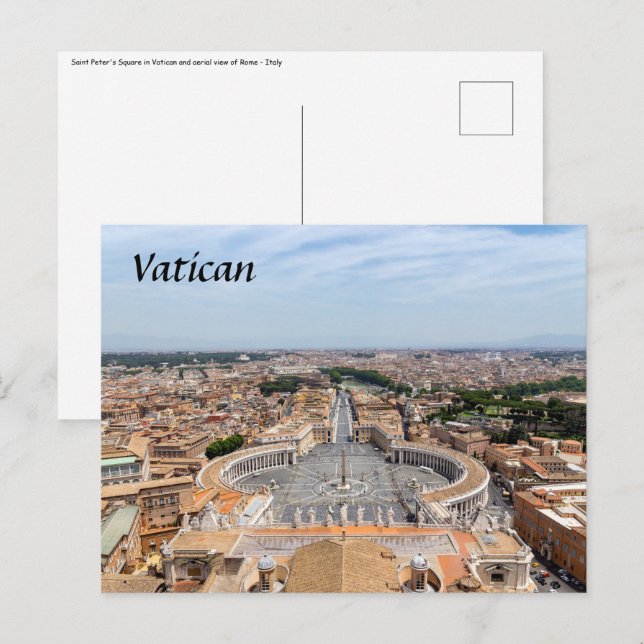 Vatican, Italy: St. Peter's Square aerial view Postcard (Front/Back)