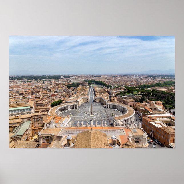 Vatican, Italy: St. Peter's Square aerial view Poster (Front)