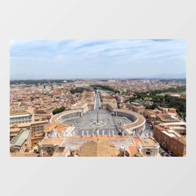 Vatican, Italy: St. Peter's Square aerial view Window Cling (Sheet)