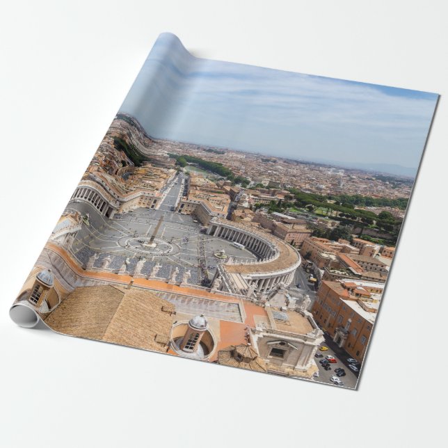 Vatican, Italy: St. Peter's Square aerial view Wrapping Paper (Unrolled)