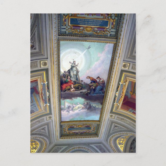 Vatican Museum Ceiling in Rome, Italy Postcard (Front)