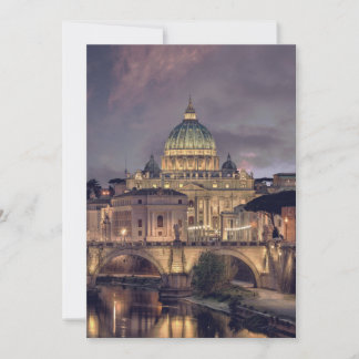 Vatican night sky destination wedding Rome Italy Invitation