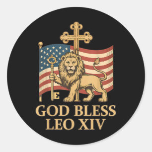 Vatican Pope Leo Xiv - God Bless Pope Leo Xiv Classic Round Sticker