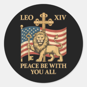 Vatican Pope Leo Xiv - Peace Be With You All  Classic Round Sticker