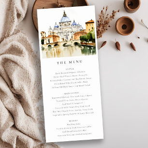 Vatican Rome Italy Landscape Wedding Menu Card