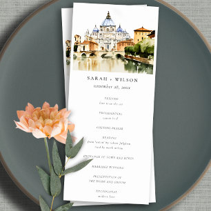 Vatican Rome Italy Landscape Wedding Program Invitation