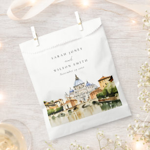 Vatican Rome Italy Watercolor Landscape Wedding Favour Bags