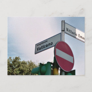 Vatican street sign postcard
