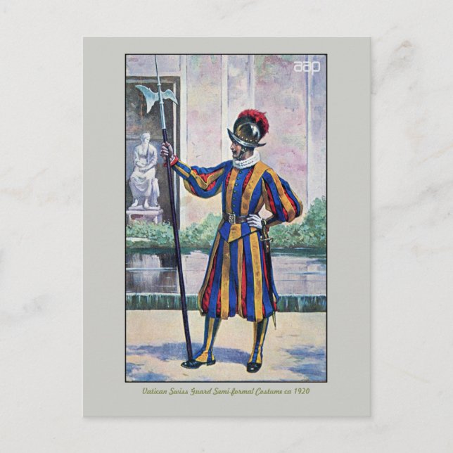 Vatican Swiss Guard Semi-formal Costume Postcard (Front)