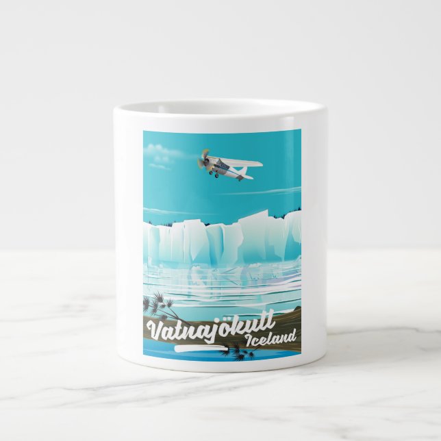 Vatnajökull iceland travel poster large coffee mug (Front)