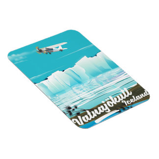 Vatnajökull iceland travel poster magnet