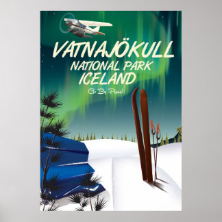 Vatnajökull National Park Iceland travel poster