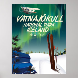 Vatnajökull National Park Iceland travel poster