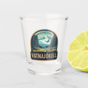 Vatnajokull National Park Iceland Travel Vintage Shot Glass