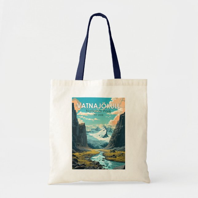 Vatnajokull National Park Iceland Travel Vintage Tote Bag (Front)