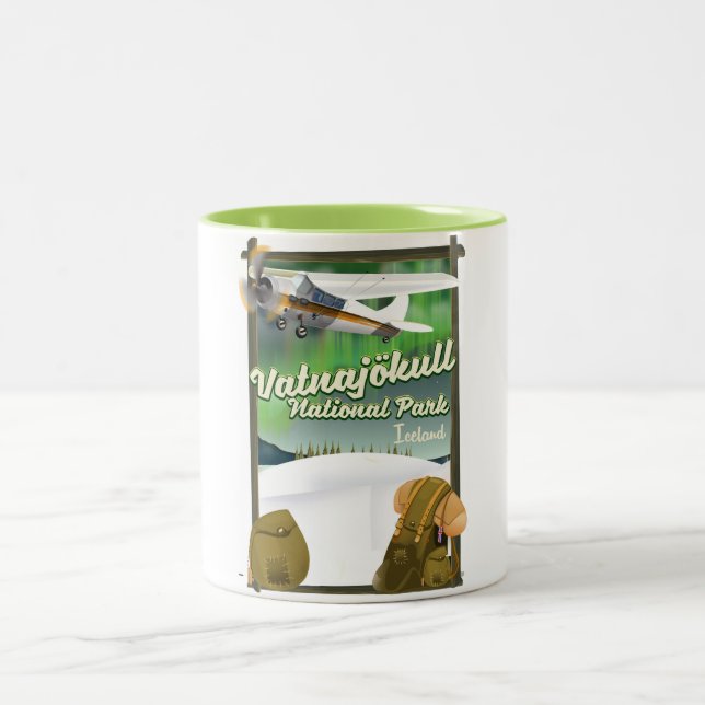Vatnajökull National Park Iceland Two-Tone Coffee Mug (Center)