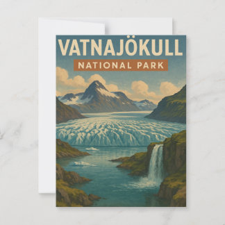 Vatnajokull National Park Iceland Vintage Journey Postcard
