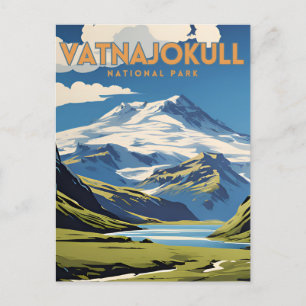Vatnajokull National Park Vintage Travel Poster Postcard