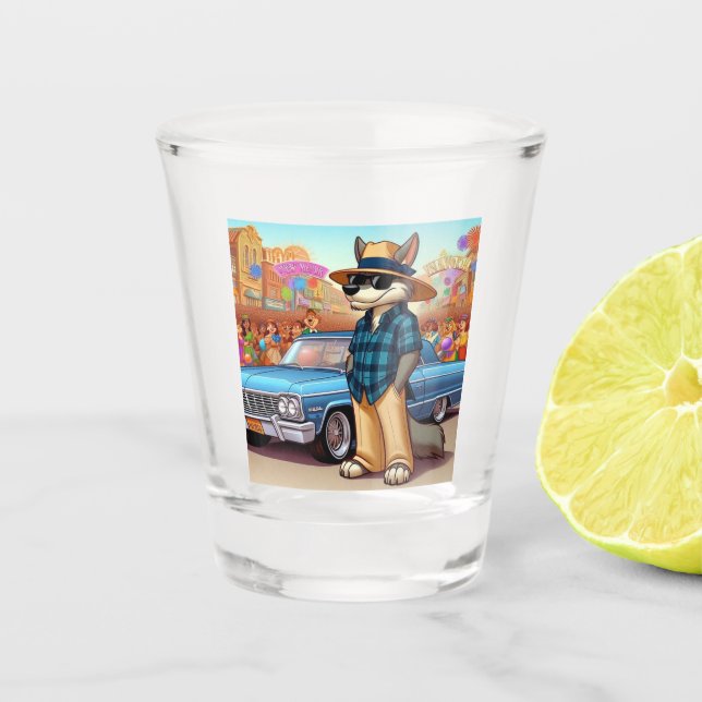 Vato Lobo "New Year" Shot Glass (Front)