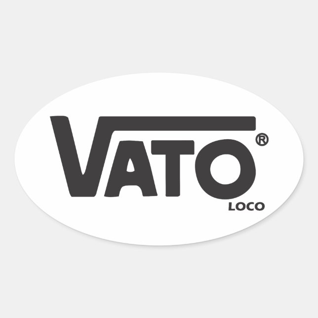Vato loco skateboard decal oval sticker (Front)