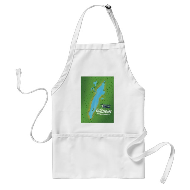 Vättern Sweden Lake map Standard Apron (Front)