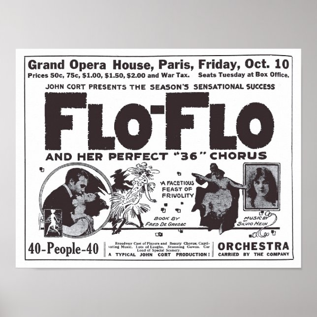 Vaudeville 1919 vintage newspaper ad poster (Front)