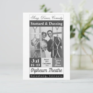 Vaudeville Show, Stottard & Dussing, Thank You Card