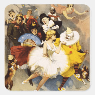 Vaudeville - The Sandow, Trocadero Vaudevilles Square Sticker