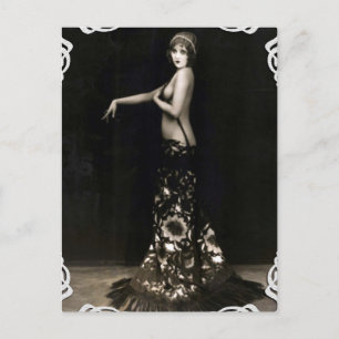 Vaudville Showgirl Vintage Postcard