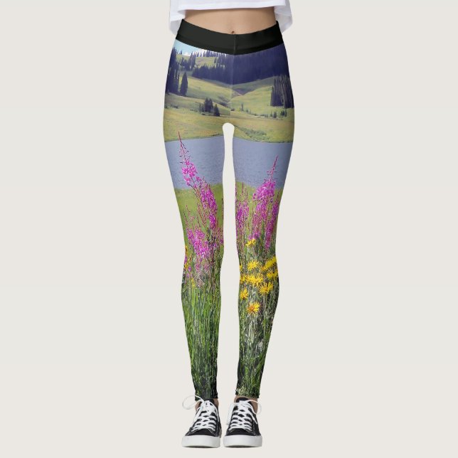 Vaughn Lake in the Summer Time Leggings (Front)