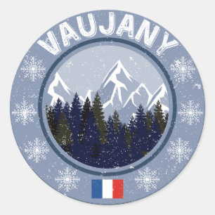 Vaujany Ski Station Classic Round Sticker