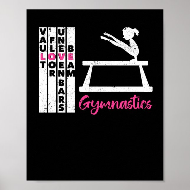 vault floor uneven bars beam gymnastics funny poster (Front)