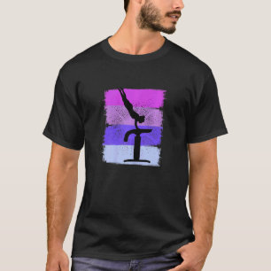 Vault Queen Retro Gymnastics Girls Motivational Bi T-Shirt