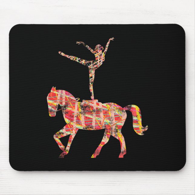 Vaulting Equestrian Horse Girl Vaulting Horseback  Mouse Mat (Front)