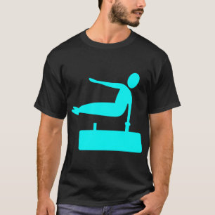 Vaulting Figure - Cyan T-Shirt
